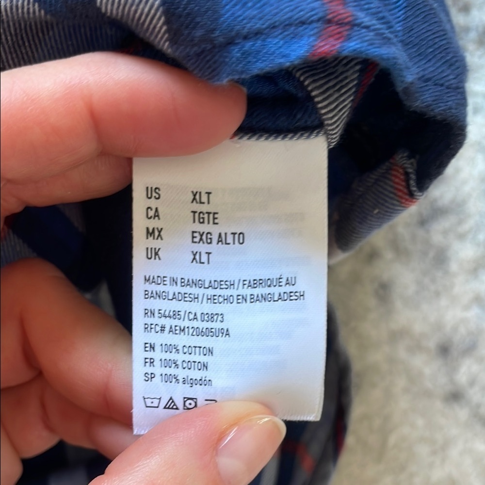 Blue Plaid Men's Shirt - Picture 7 of 11